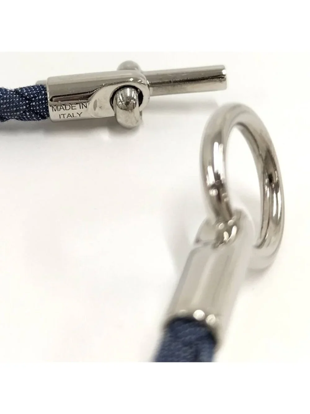 Hermes Glenan Bracelet Cotton Navy Silver